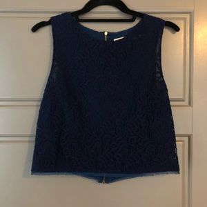 RACHEL Rachel Roy Navy Sleeveless Crop Top